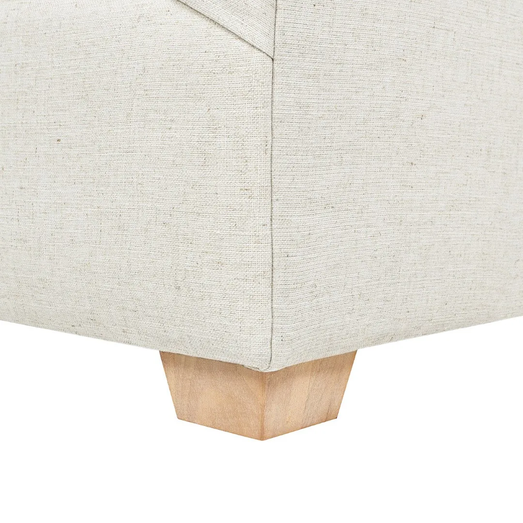 Ada 38" Flared Armchair, Lumbar Pillow, White Linen - Eco-Friendly & Comfortable