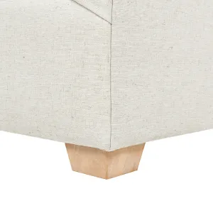 Ada 38" Flared Armchair, Lumbar Pillow, White Linen - Eco-Friendly & Comfortable