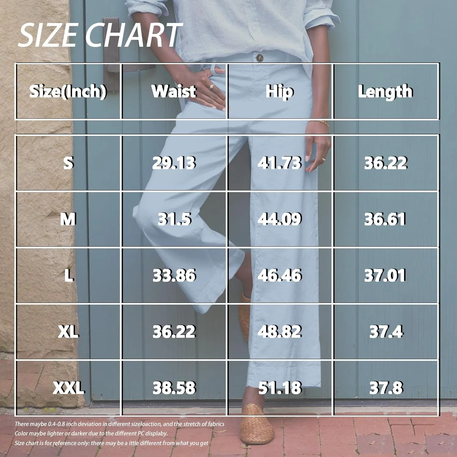 ADHOWBEW Plus Size Linen Pants for Women 2025 Flowy Casual Work Elastic Waist Dressy Plus Size Lounge Slacks