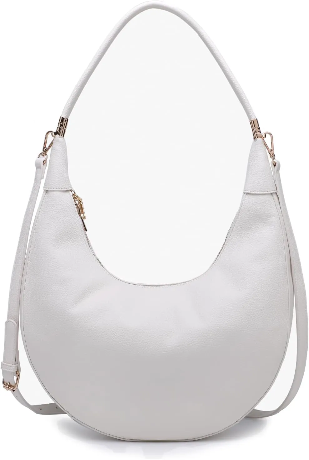 Alex Crescent Crossbody Bag for Women Vegan Leather Shoulder Purse Ladies Hobo Handbag with 2 Straps