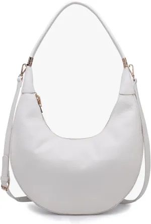 Alex Crescent Crossbody Bag for Women Vegan Leather Shoulder Purse Ladies Hobo Handbag with 2 Straps