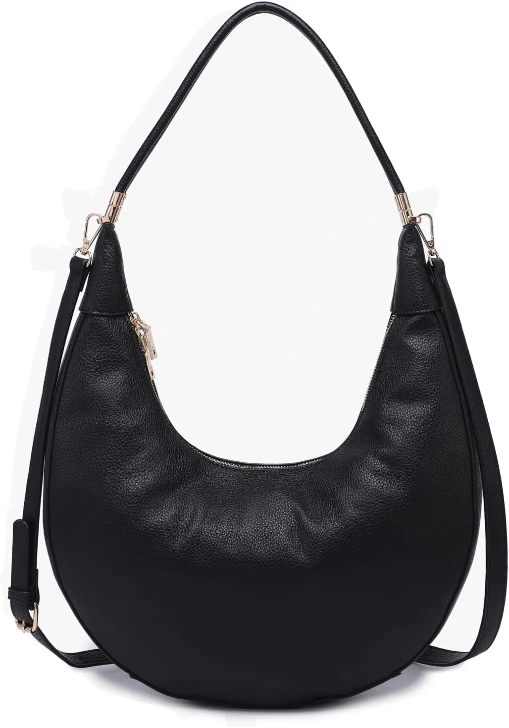 Alex Crescent Crossbody Bag for Women Vegan Leather Shoulder Purse Ladies Hobo Handbag with 2 Straps