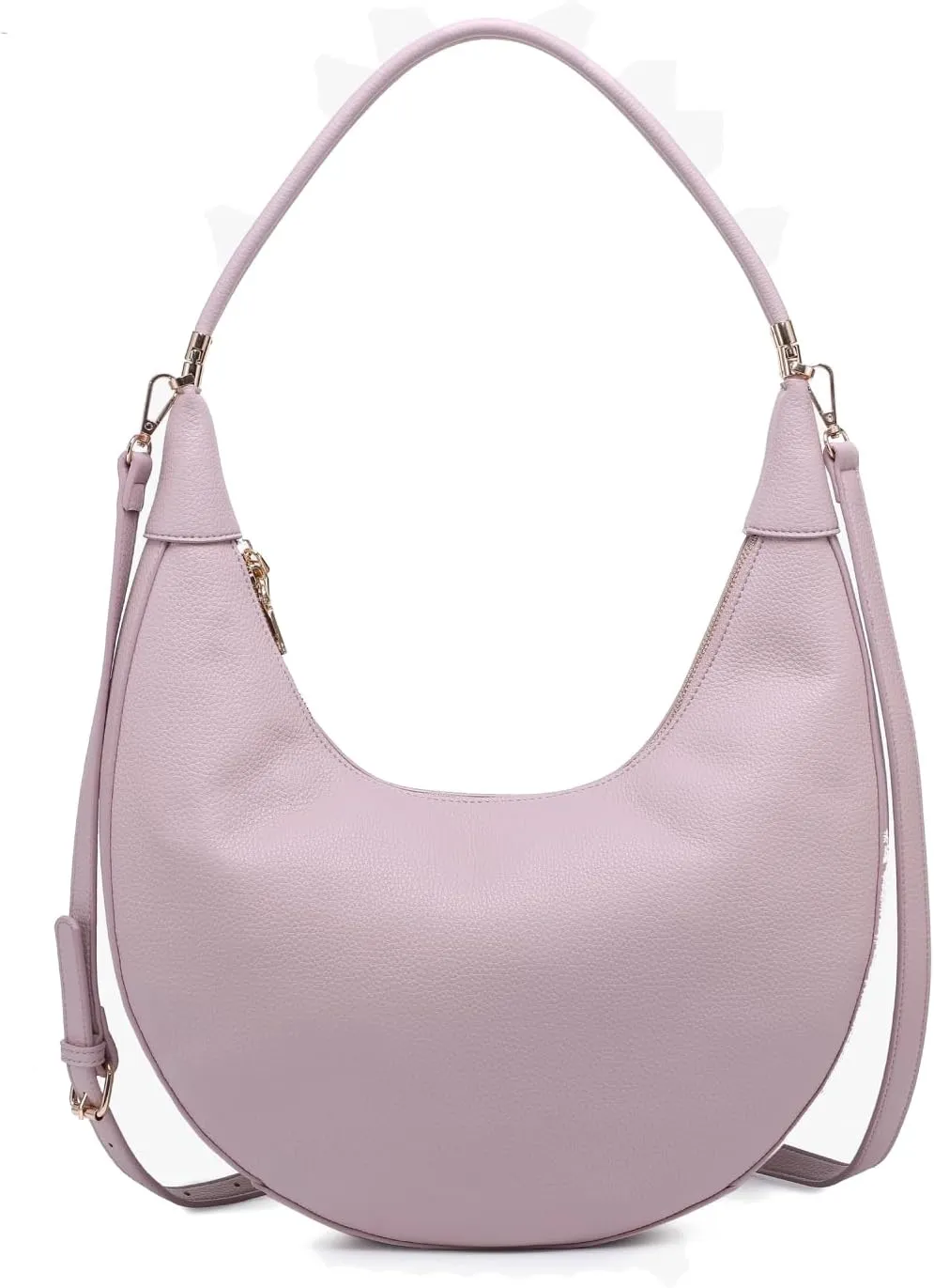 Alex Crescent Crossbody Bag for Women Vegan Leather Shoulder Purse Ladies Hobo Handbag with 2 Straps