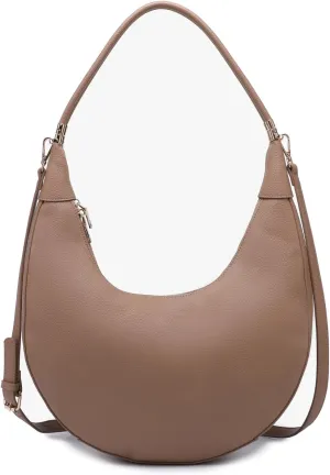 Alex Crescent Crossbody Bag for Women Vegan Leather Shoulder Purse Ladies Hobo Handbag with 2 Straps