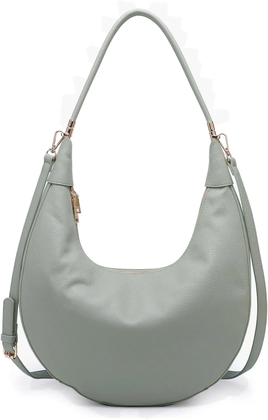 Alex Crescent Crossbody Bag for Women Vegan Leather Shoulder Purse Ladies Hobo Handbag with 2 Straps