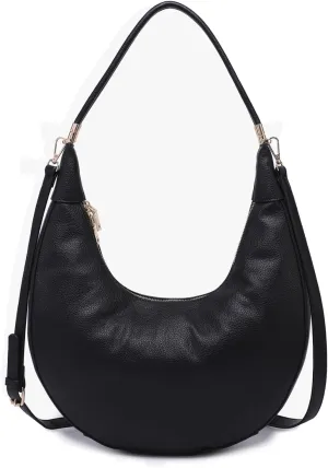 Alex Crescent Crossbody Bag for Women Vegan Leather Shoulder Purse Ladies Hobo Handbag with 2 Straps
