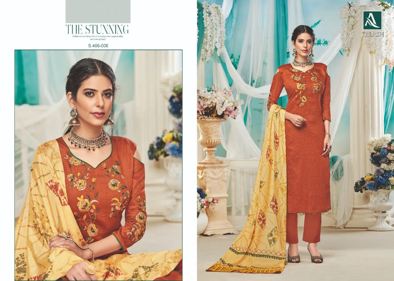 Alok Suits Preseents Kalash Designer Jam Cotton Dress Material