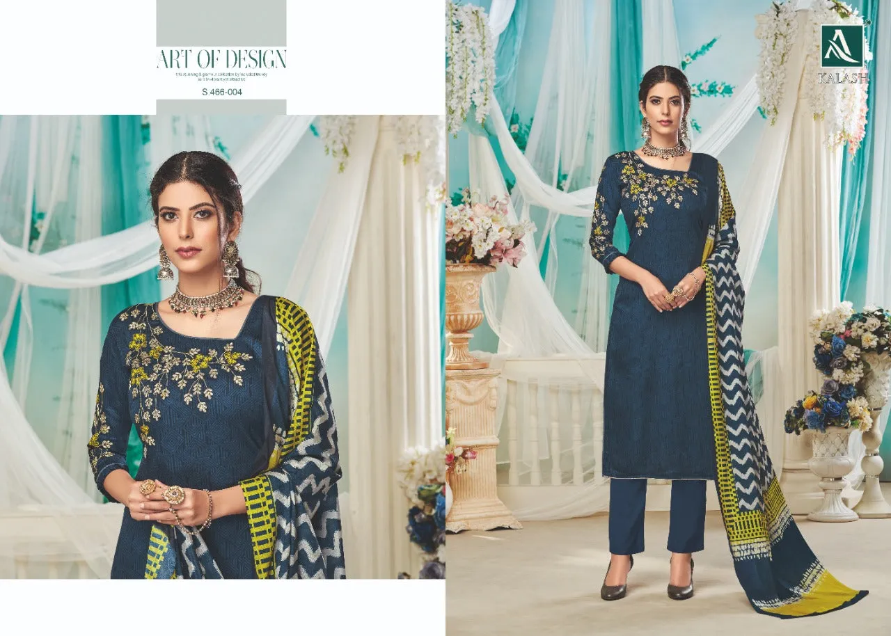 Alok Suits Preseents Kalash Designer Jam Cotton Dress Material