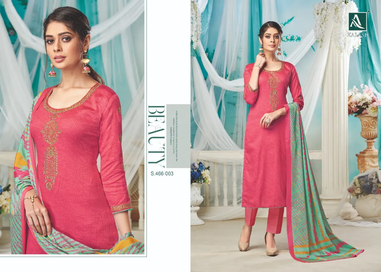Alok Suits Preseents Kalash Designer Jam Cotton Dress Material
