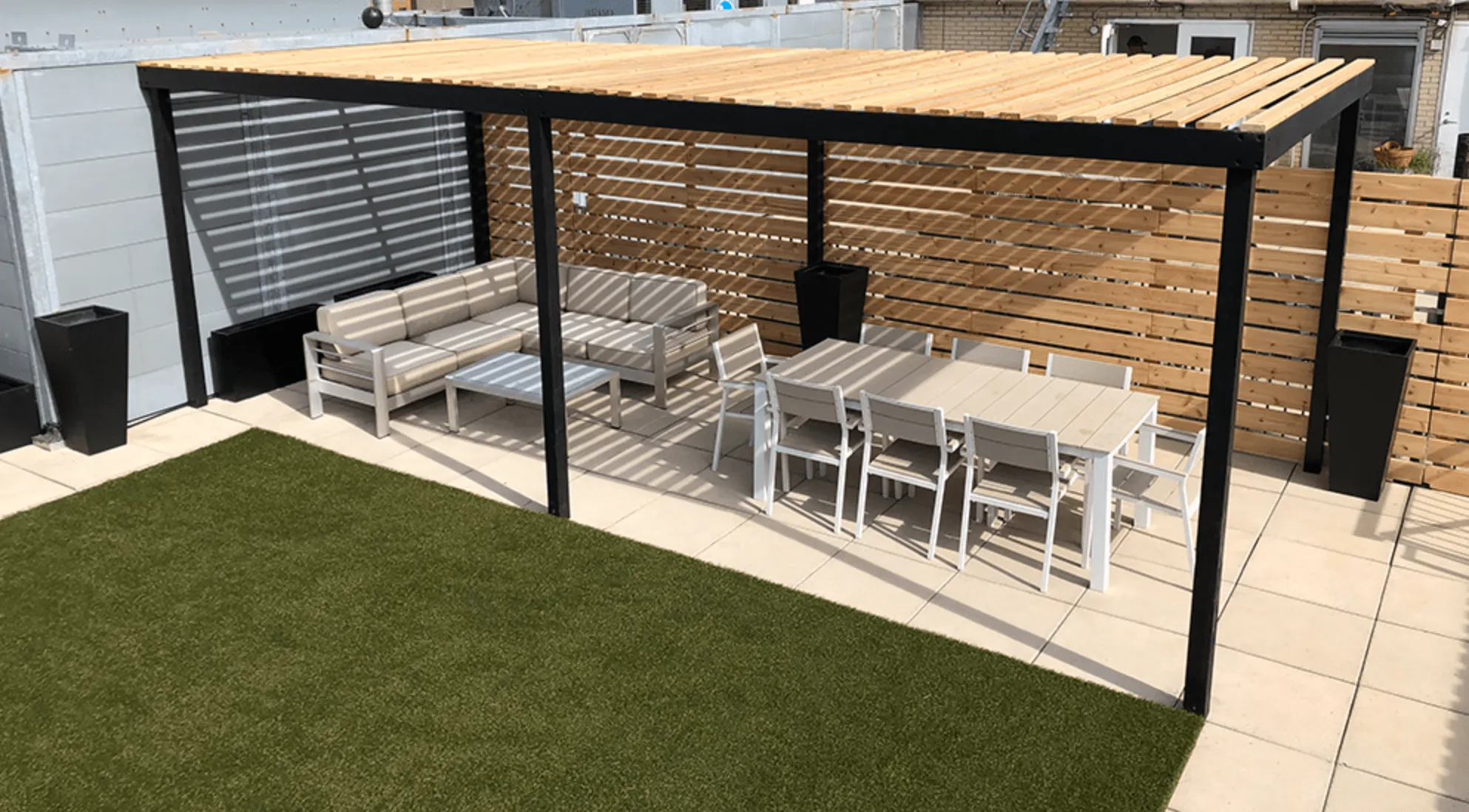 Aluminum Frame Pergola with Wood Purlins KIT