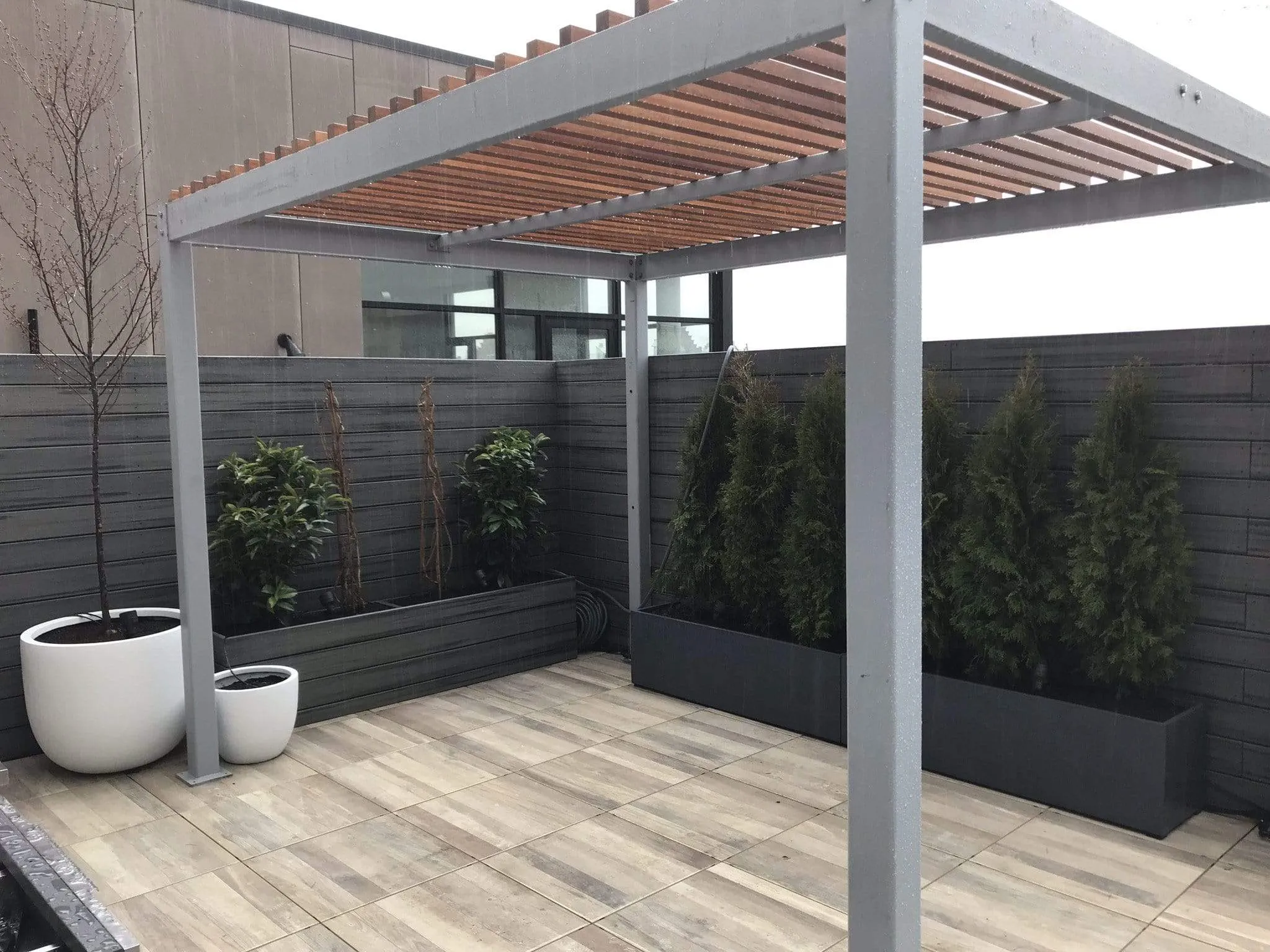 Aluminum Frame Pergola with Wood Purlins KIT