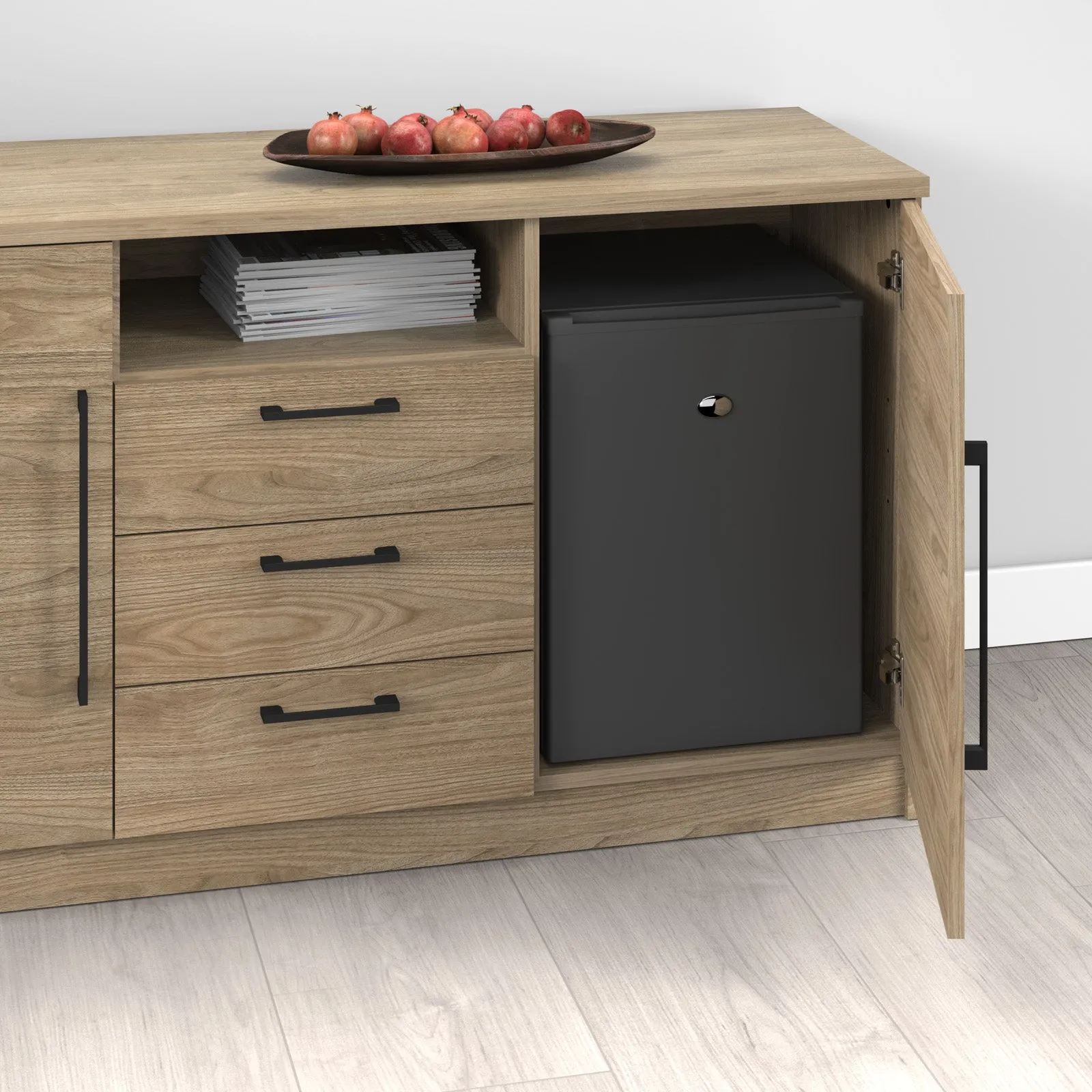 Anson executive credenza unit - barcelona walnut