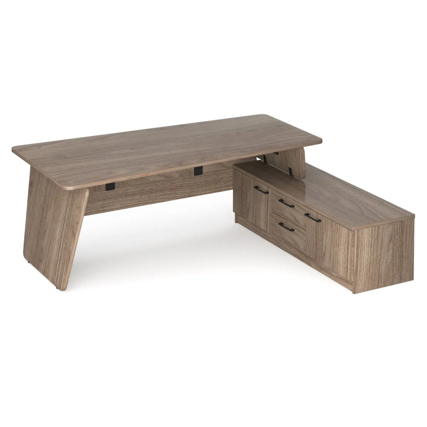 Anson executive desk with panel end legs 2000mm x 1000mm with 1600mm deep return
