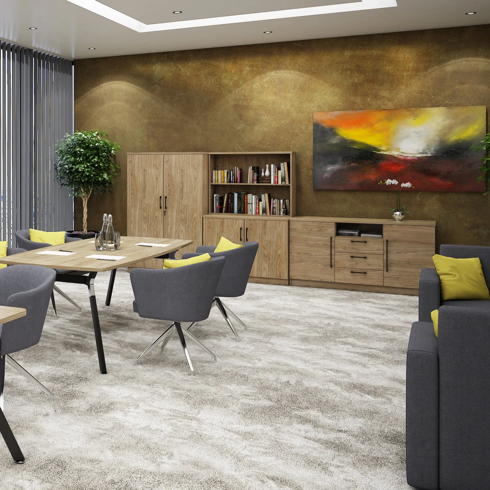 Anson executive surface mounted bookcase - barcelona walnut