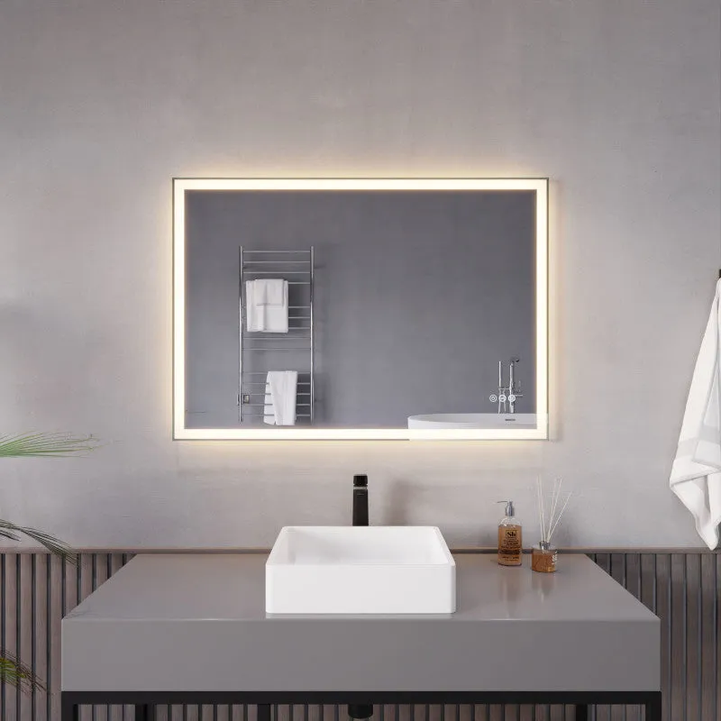 ANZZI 27-in. x 39-in. LED Front/Back Lighting Bathroom Mirror with Defogger