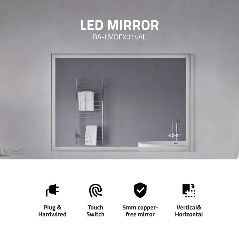 ANZZI 27-in. x 39-in. LED Front/Back Lighting Bathroom Mirror with Defogger