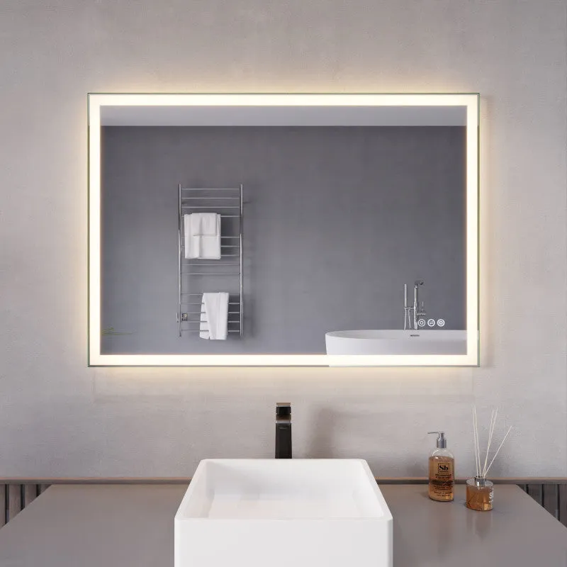 ANZZI 27-in. x 39-in. LED Front/Back Lighting Bathroom Mirror with Defogger