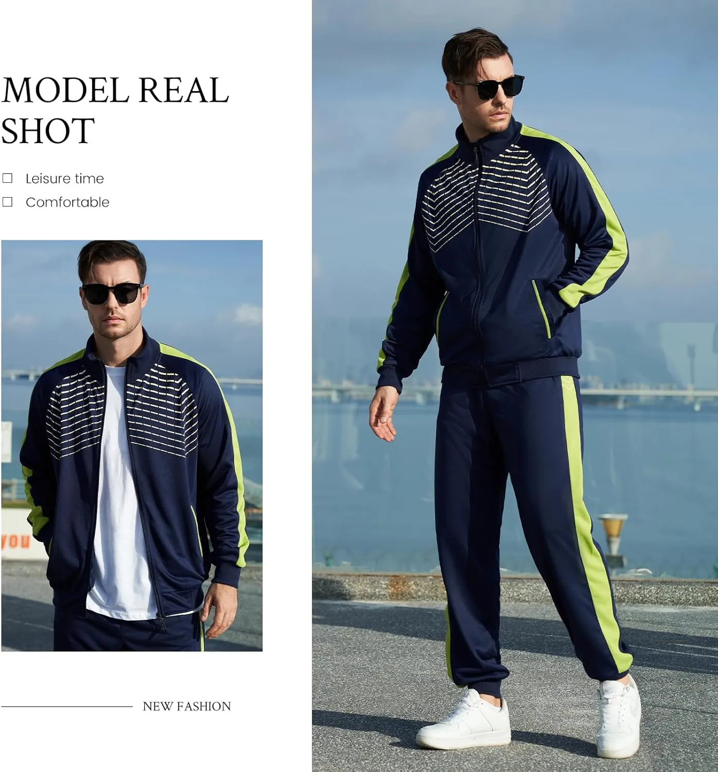 AOTORR Men's Tracksuit 2 Pieces Sweat Suits Casual Full Zip Long Sleeve Outfit Sports Jogging Suits Set