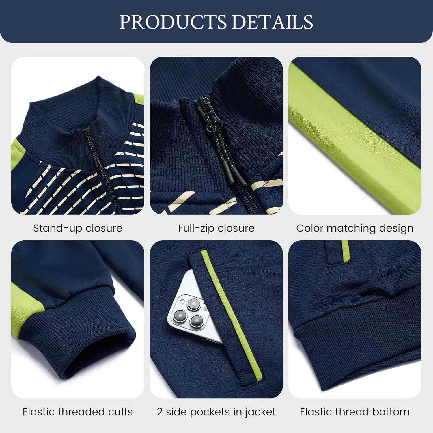 AOTORR Men's Tracksuit 2 Pieces Sweat Suits Casual Full Zip Long Sleeve Outfit Sports Jogging Suits Set
