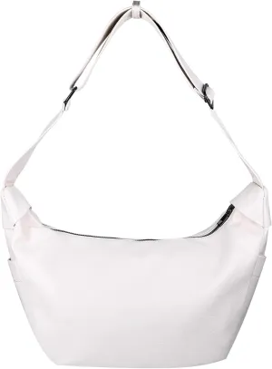 Aroncent Womens Crescent Hobo Handbag: Crossbody Large Capacity Soft PU Leather White Shoulder Purse - with Adjustable Strap and Magnetic Closure