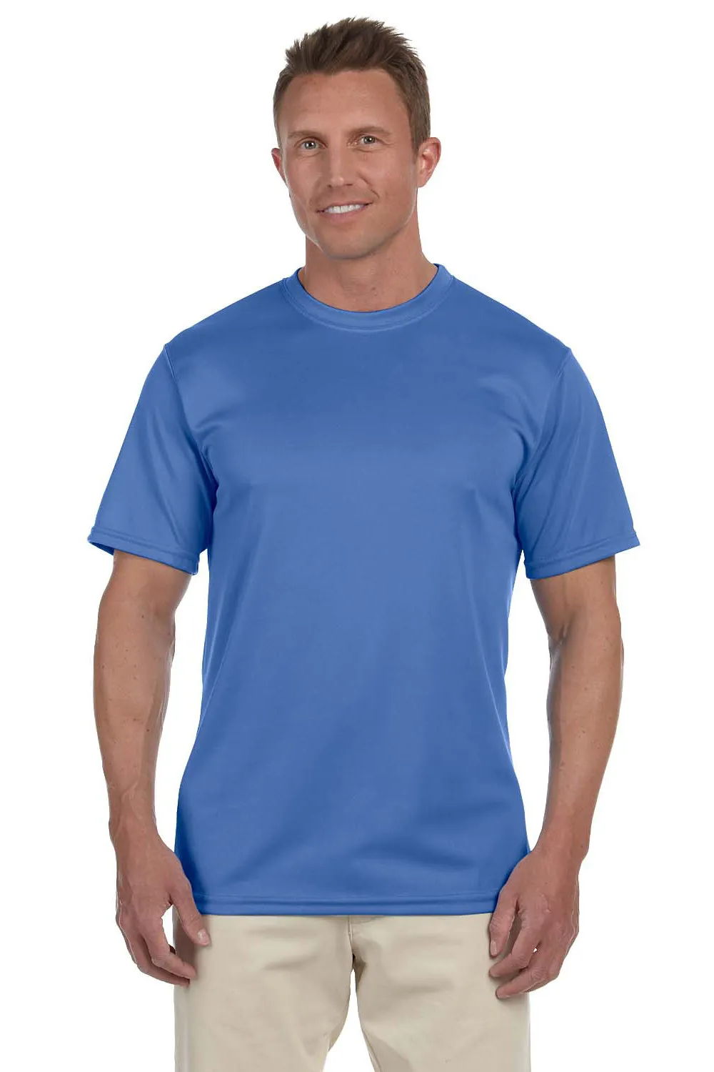 Augusta Sportswear Mens Moisture Wicking Short Sleeve Crewneck T-Shirt - Columbia Blue
