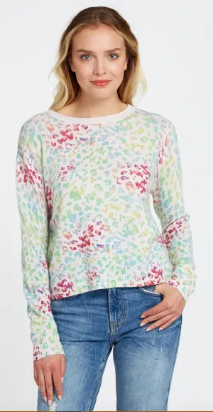 Autumn Cashmere Multi Color Leopard Crew