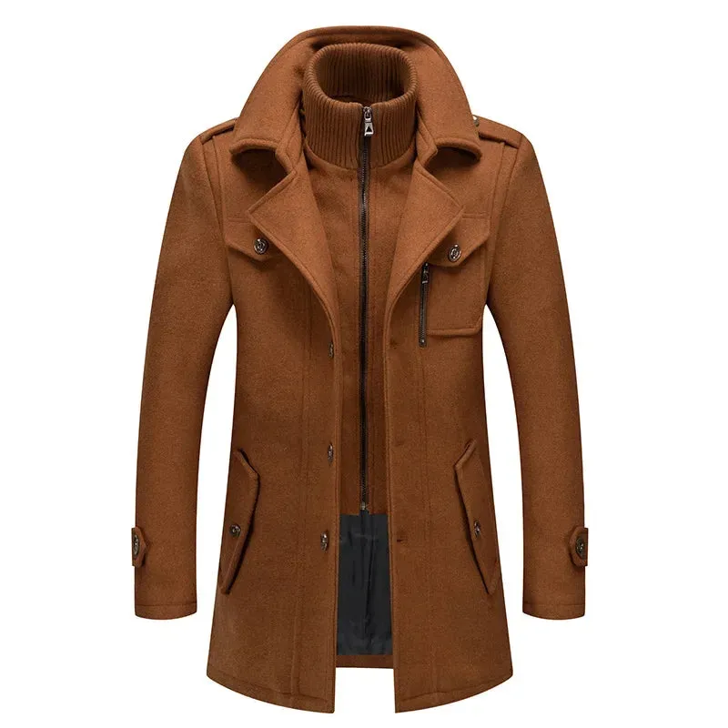 Autumn Winter Men Wool Coat New Thickening Warm Coat High Quality Design Wool Coat Male Fashion Casual Overcoat Clothing