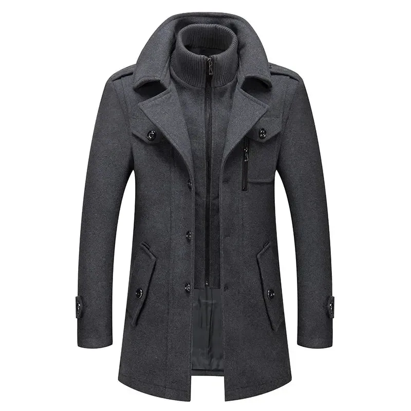 Autumn Winter Men Wool Coat New Thickening Warm Coat High Quality Design Wool Coat Male Fashion Casual Overcoat Clothing
