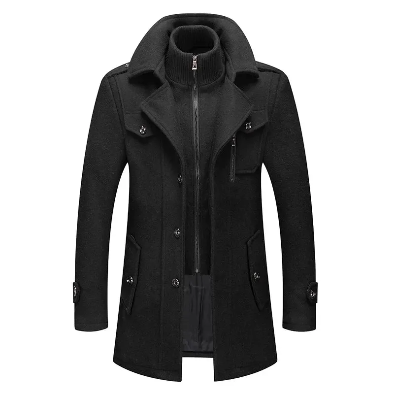 Autumn Winter Men Wool Coat New Thickening Warm Coat High Quality Design Wool Coat Male Fashion Casual Overcoat Clothing