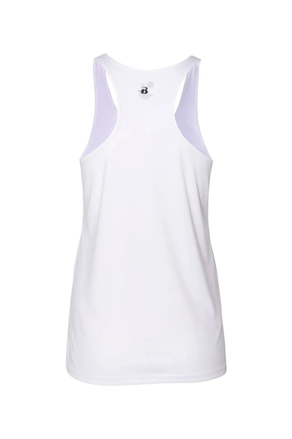 Badger Womens B-Core Moisture Wicking Racerback Tank Top - White