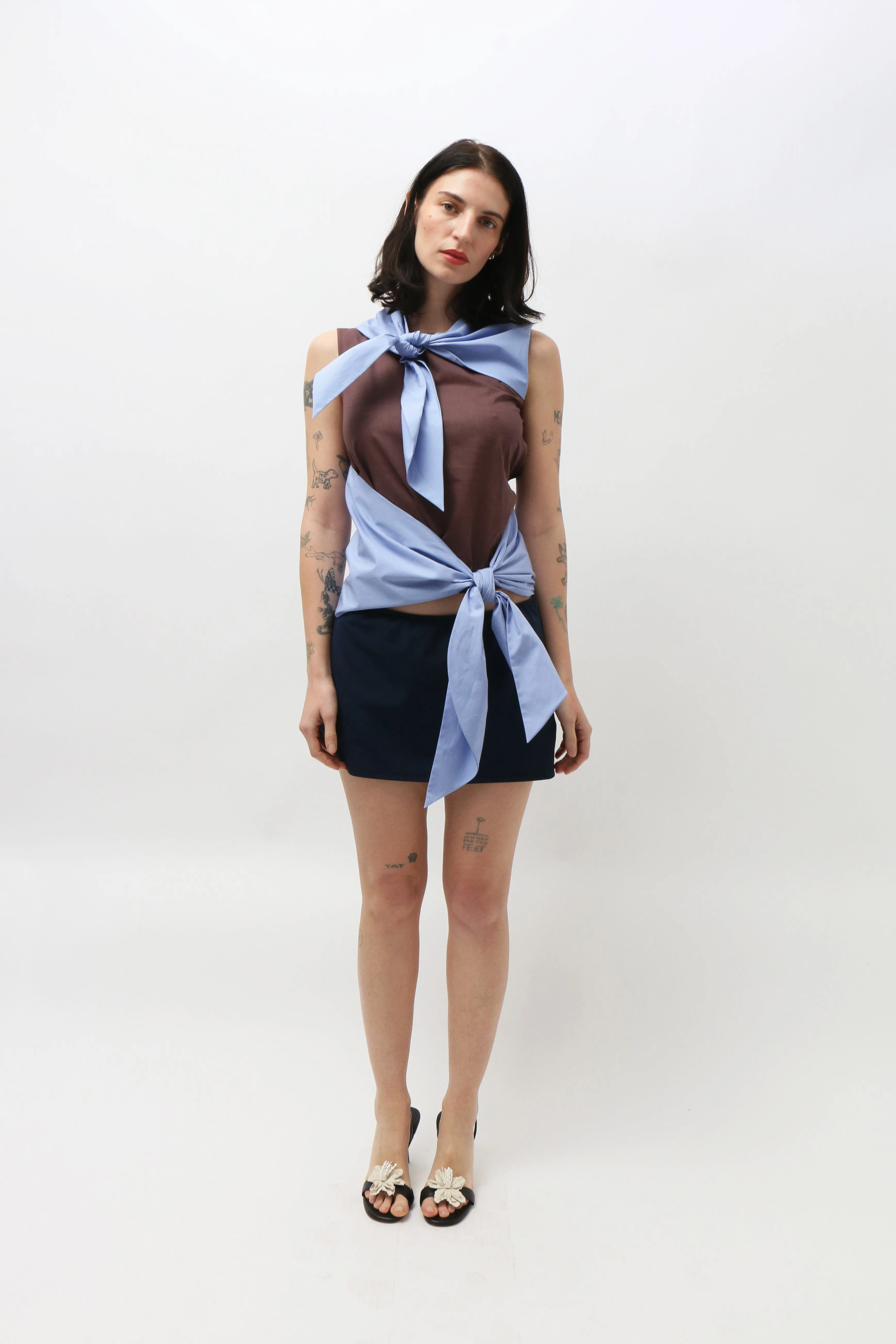 Bi Color Scarf Top