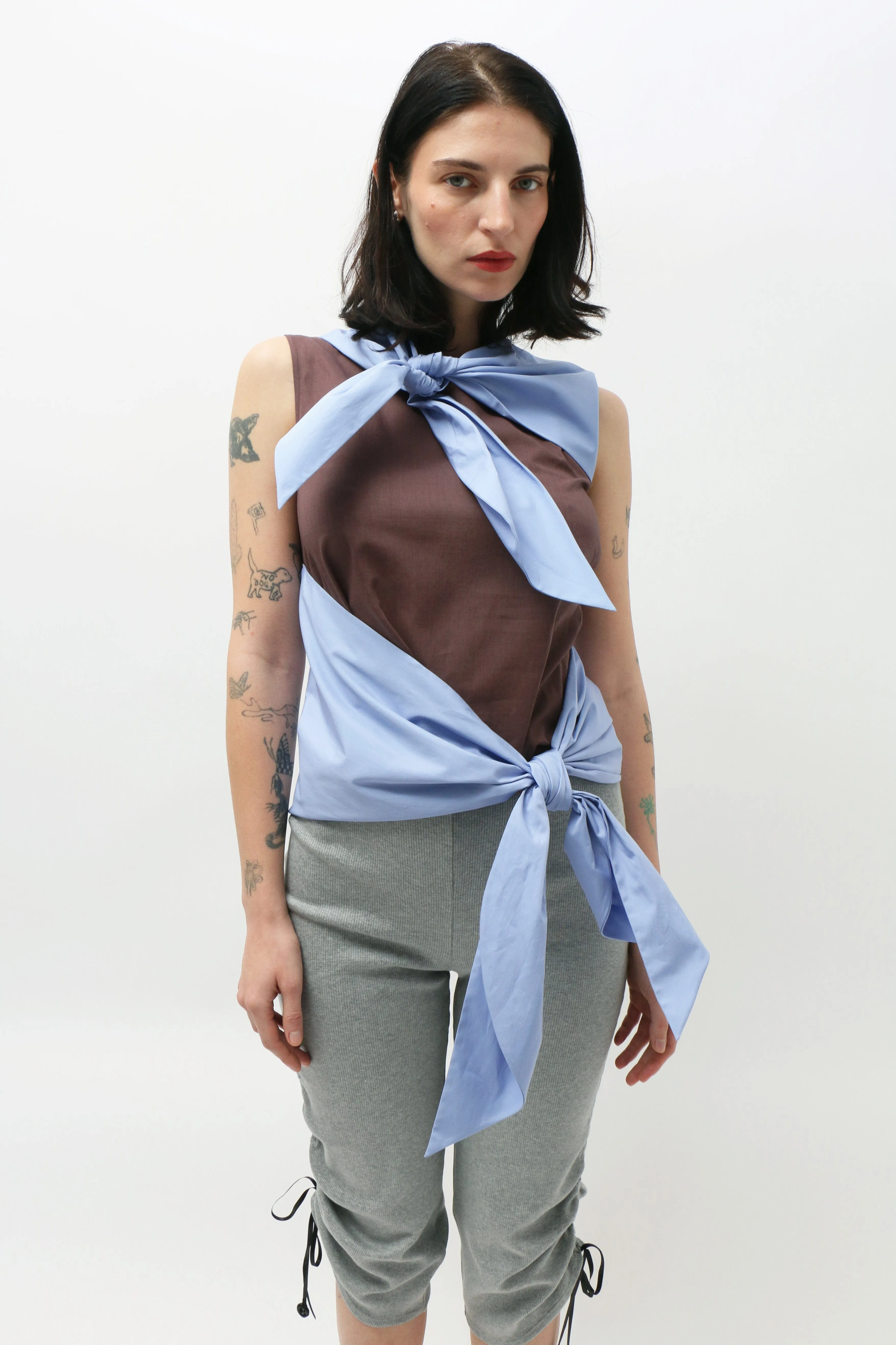 Bi Color Scarf Top