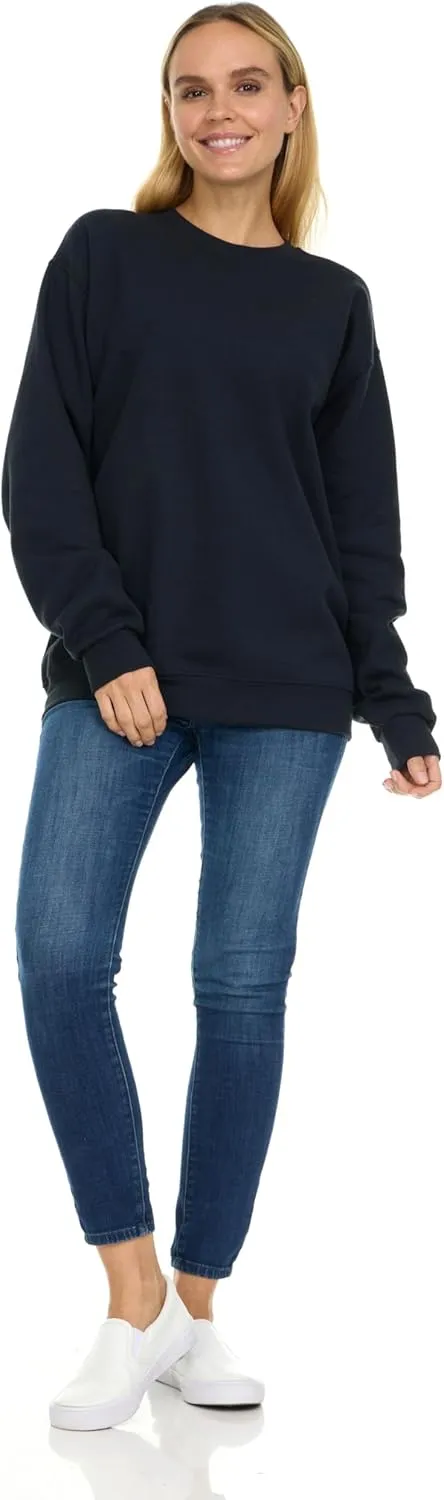 BILLIONHATS 12 Pack Women’s Oversized Crew Neck Sweatshirt, Fleece Lined, Bulk Wholesale Sweatshirts for Charities & Events