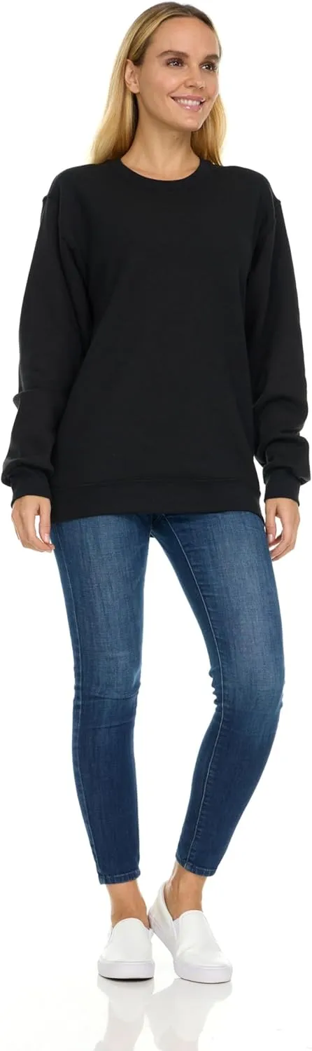 BILLIONHATS 12 Pack Women’s Oversized Crew Neck Sweatshirt, Fleece Lined, Bulk Wholesale Sweatshirts for Charities & Events