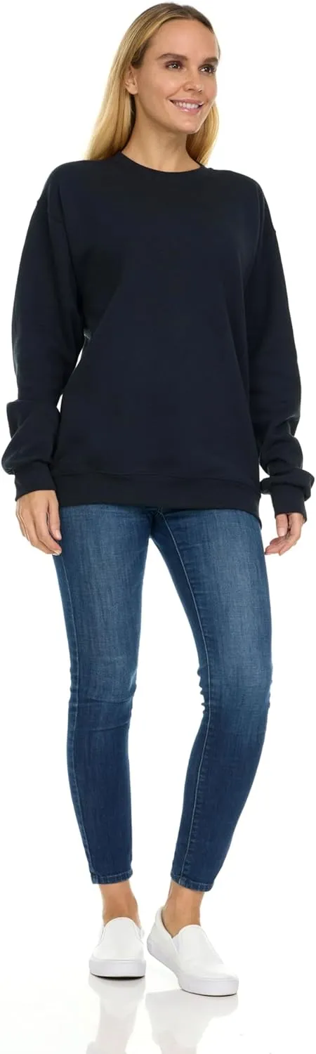 BILLIONHATS 12 Pack Women’s Oversized Crew Neck Sweatshirt, Fleece Lined, Bulk Wholesale Sweatshirts for Charities & Events