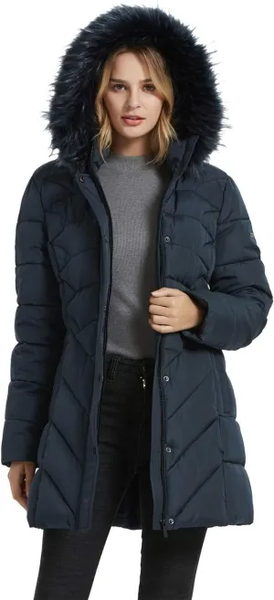 BINACL Women's Winter Warm Thicken Long Outwear Pockets Coat Parka Jacket XS-3XL