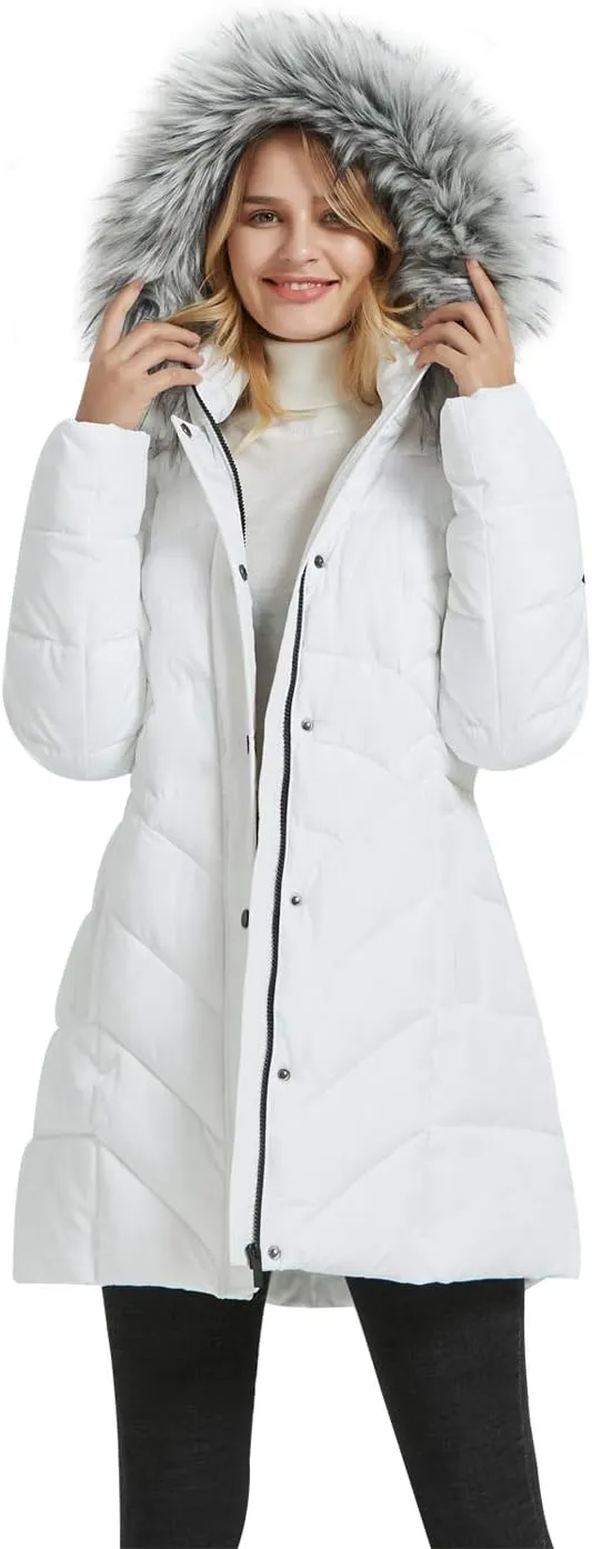BINACL Women's Winter Warm Thicken Long Outwear Pockets Coat Parka Jacket XS-3XL