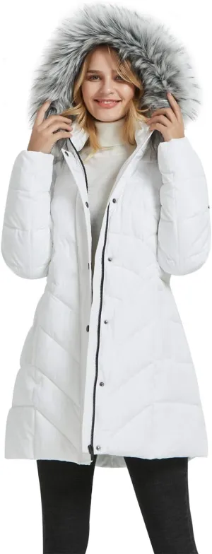 BINACL Women's Winter Warm Thicken Long Outwear Pockets Coat Parka Jacket XS-3XL