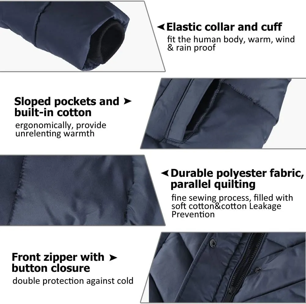 BINACL Women's Winter Warm Thicken Long Outwear Pockets Coat Parka Jacket XS-3XL