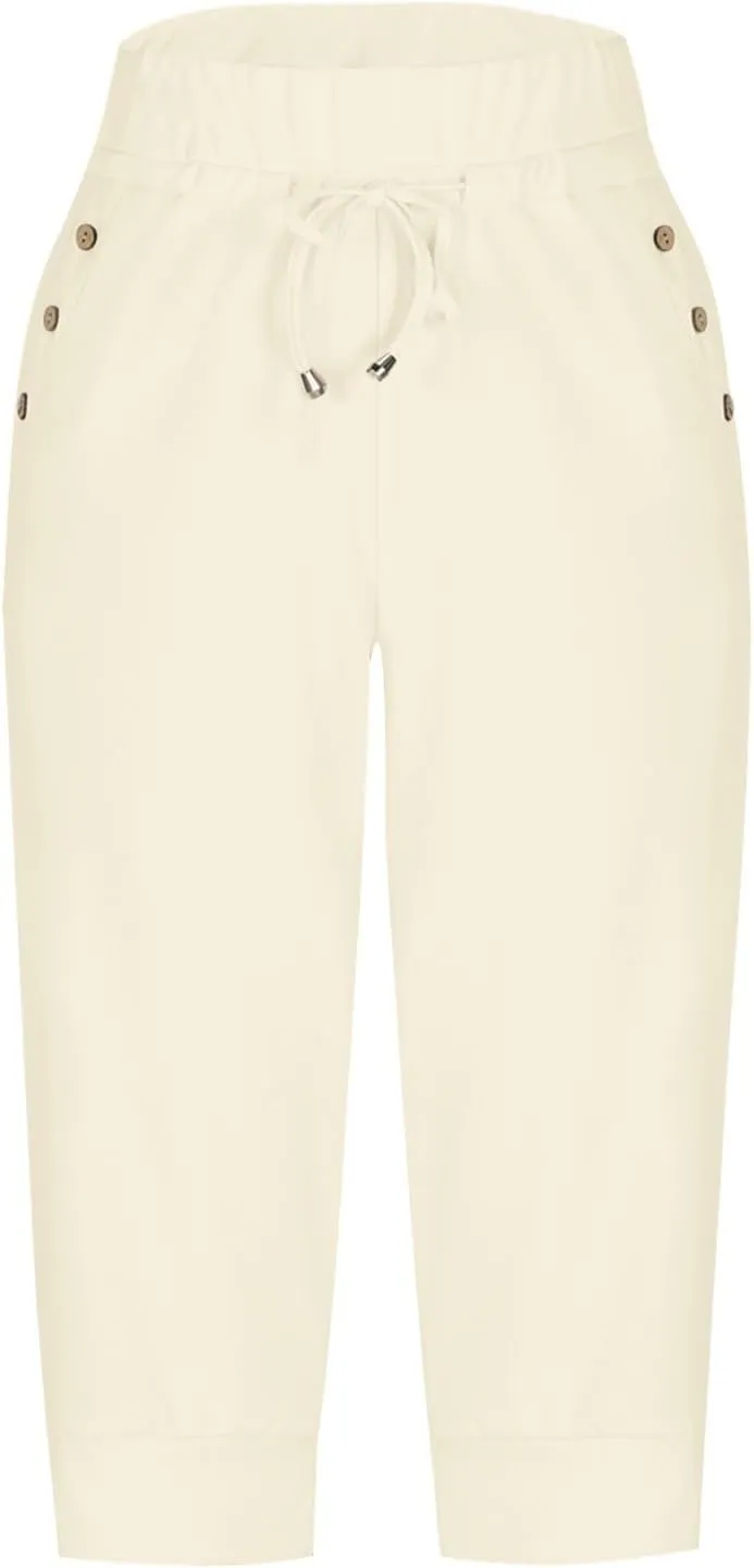 Capri Pants for Women Plus Size Capris Sweatpants for Women Summer Lightweight Stretchy Capri Joggers with Pockets