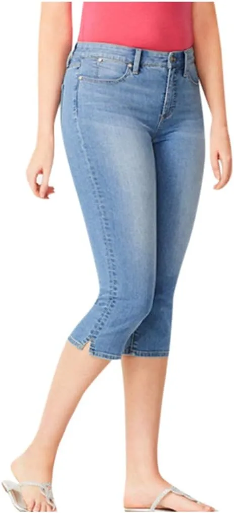 Capris Jeans for Women High Waisted Stretchy Ripped Skinny Denim Capri Jean Shorts Distressed Cropped Jeggings