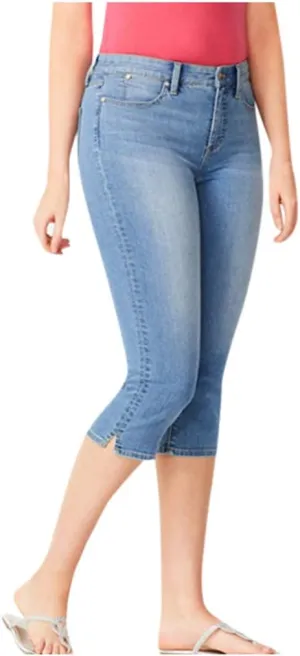 Capris Jeans for Women High Waisted Stretchy Ripped Skinny Denim Capri Jean Shorts Distressed Cropped Jeggings