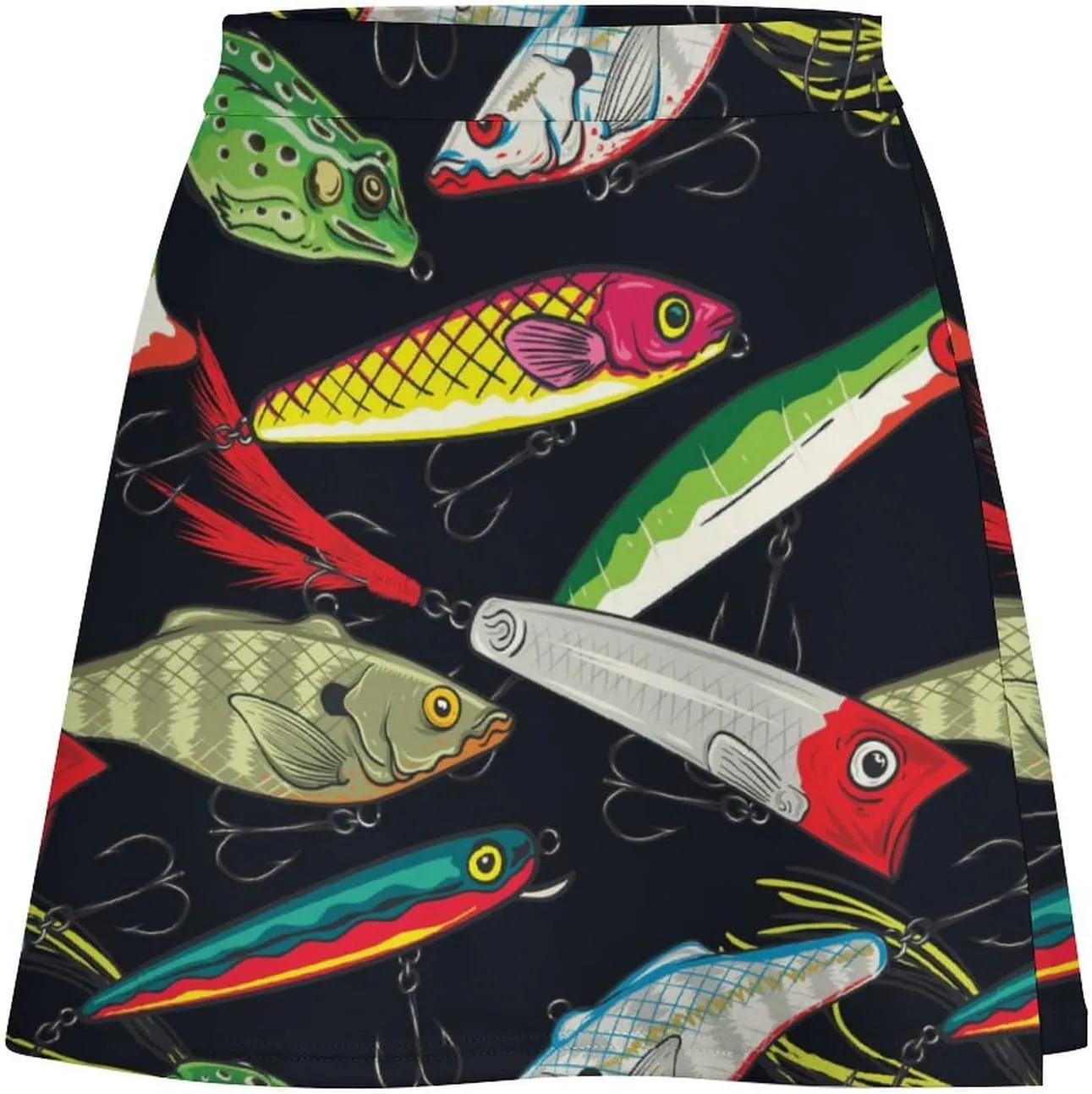 Cartoon Beavers Tree Women's High Waist Stretchy Mini Skirt Elastic Summer Casual Above Knee Basic