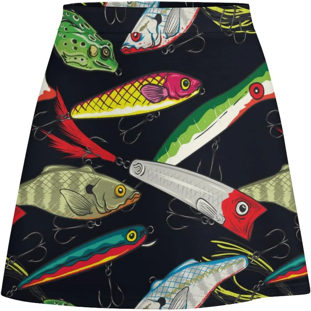 Cartoon Beavers Tree Women's High Waist Stretchy Mini Skirt Elastic Summer Casual Above Knee Basic