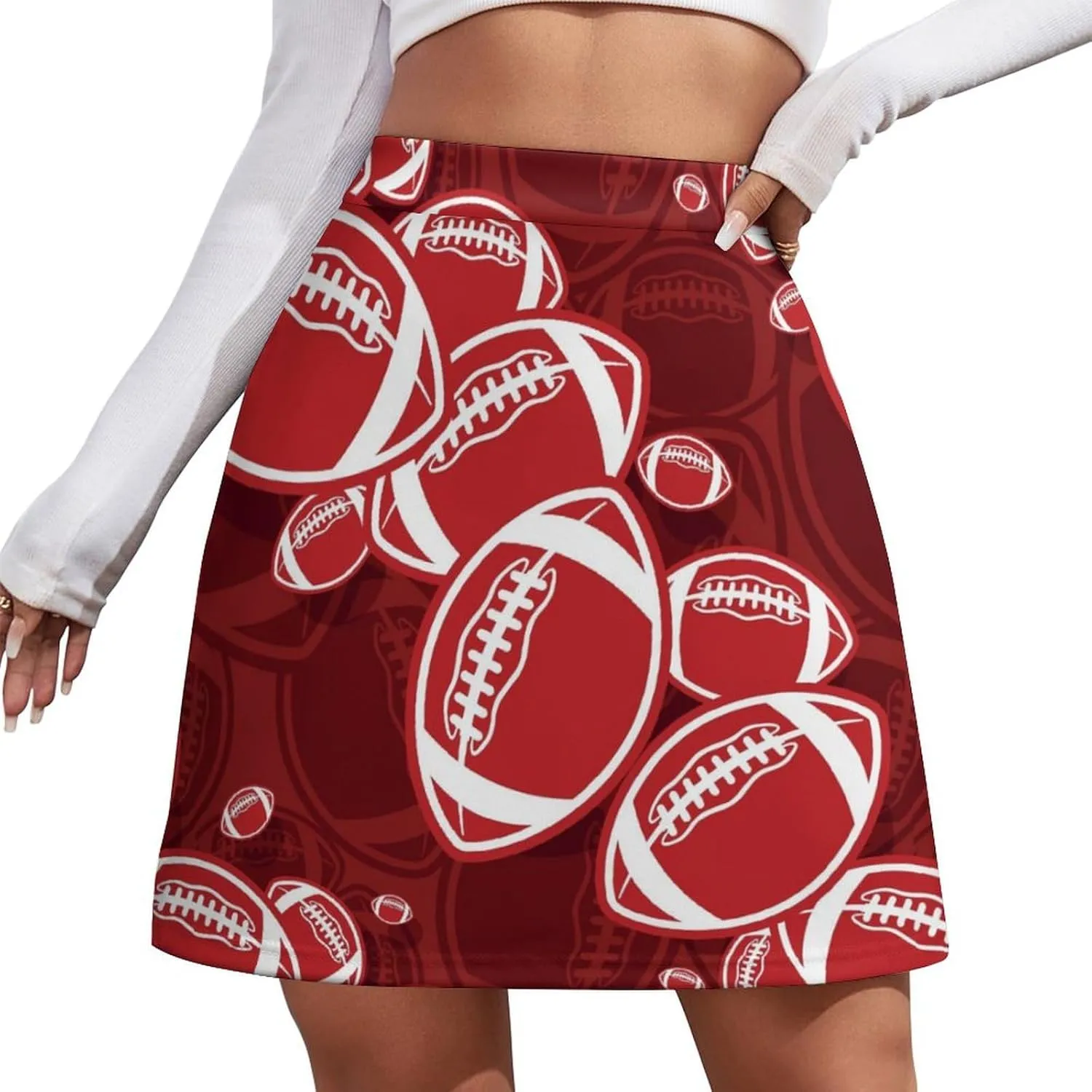 Cartoon Beavers Tree Women's High Waist Stretchy Mini Skirt Elastic Summer Casual Above Knee Basic