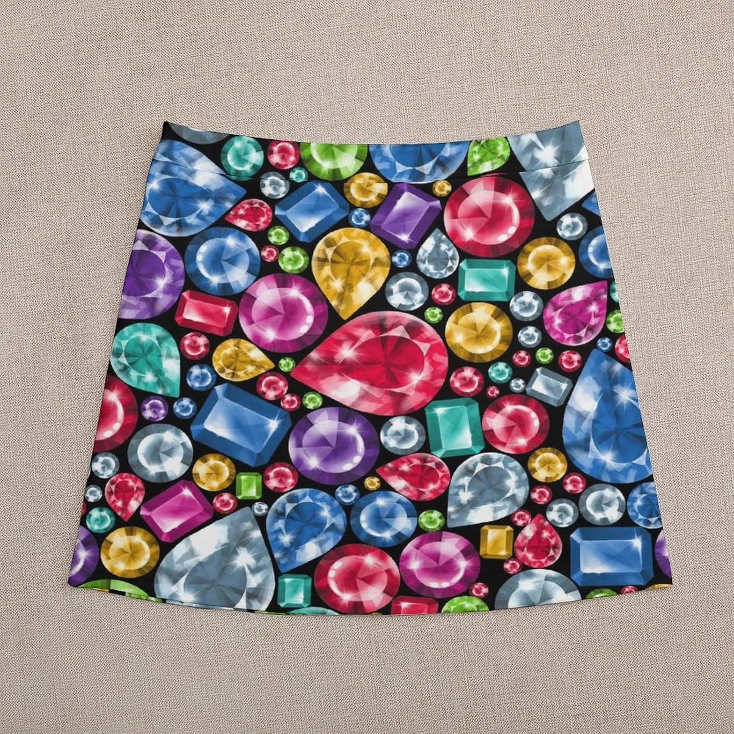 Cartoon Beavers Tree Women's High Waist Stretchy Mini Skirt Elastic Summer Casual Above Knee Basic