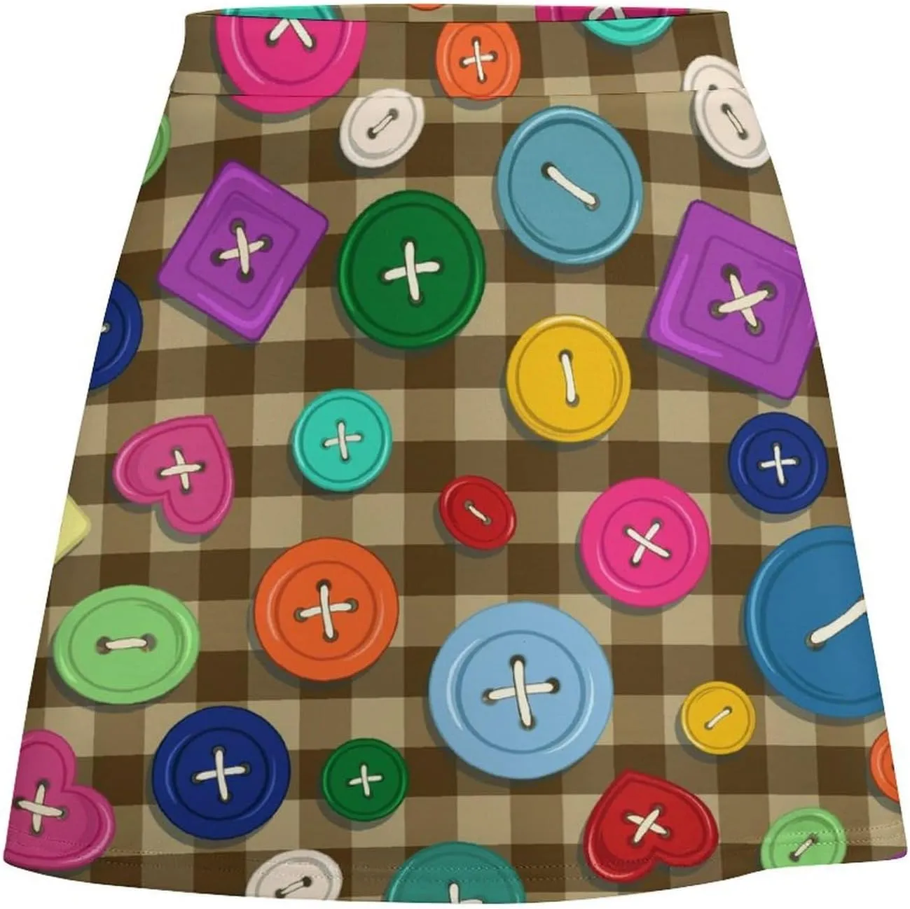 Cartoon Beavers Tree Women's High Waist Stretchy Mini Skirt Elastic Summer Casual Above Knee Basic