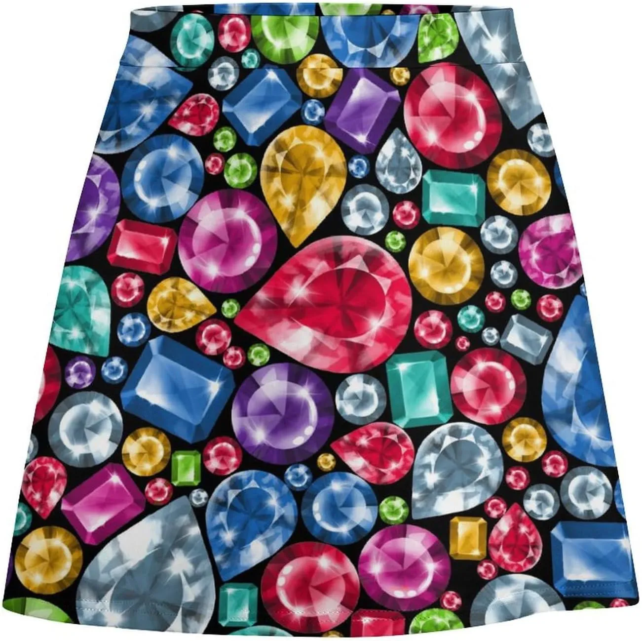 Cartoon Beavers Tree Women's High Waist Stretchy Mini Skirt Elastic Summer Casual Above Knee Basic