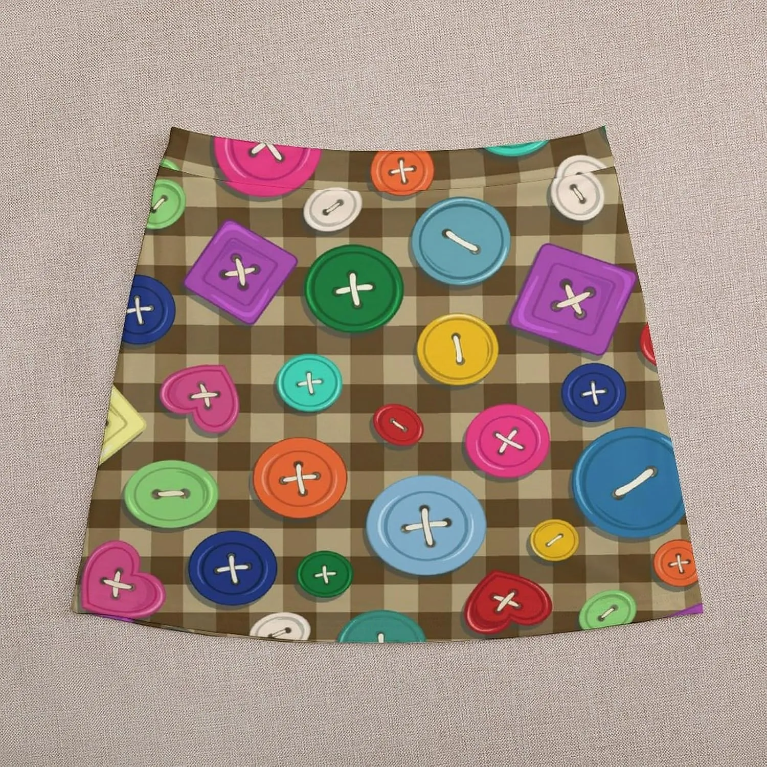 Cartoon Beavers Tree Women's High Waist Stretchy Mini Skirt Elastic Summer Casual Above Knee Basic