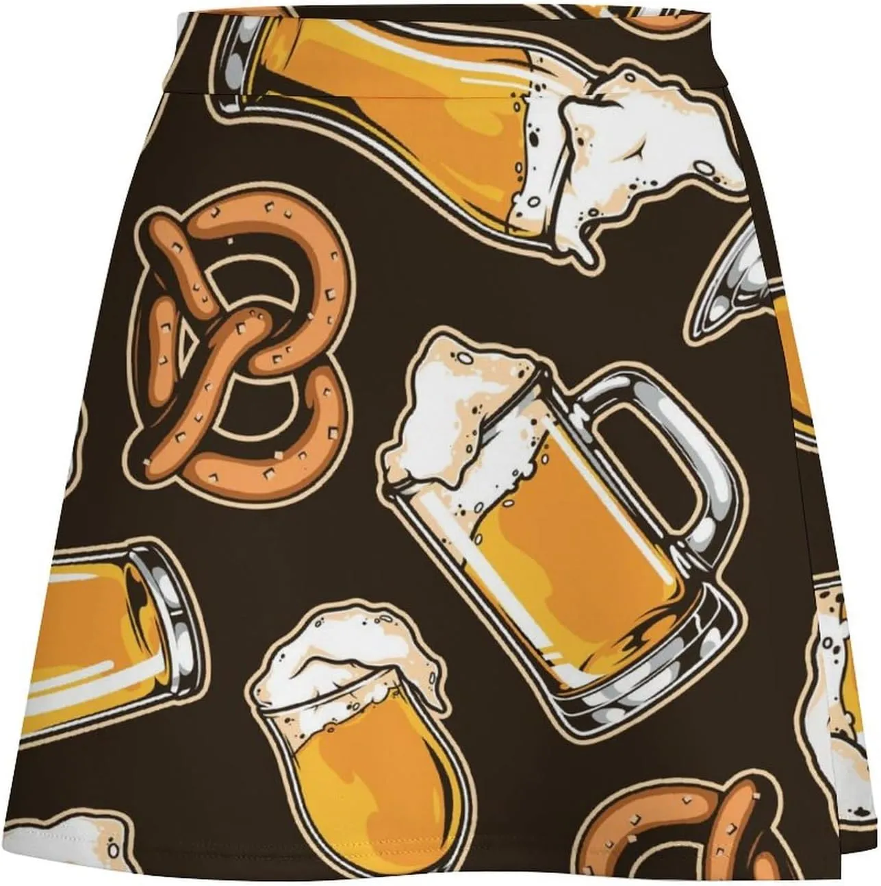 Cartoon Mexican Iguana Lizards Women's High Waist Stretchy Mini Skirt Elastic Summer Casual Above Knee Basic